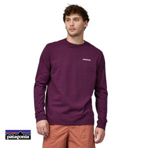 PATAGONIA-38518-M'S LONG SLEEVES P-6 LOGO TEE-SHIRT-TEE SHIRT MANCHES LONGUES-HOMME-NPTL NIGHT PLUM-VIOLET-FACE