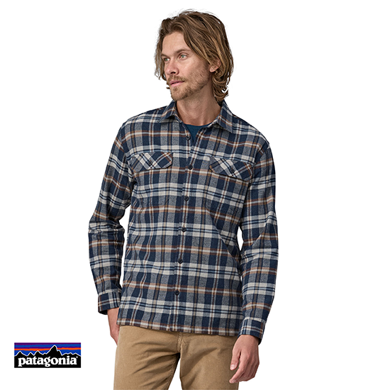 PATAGONIA-42400-M'S L/S ORGANIC COTTON MW FJORD FLANNEL SHIRT-CEMISE-HOMME-FINN FIELDS NEW NAVY-BLEU-FACE
