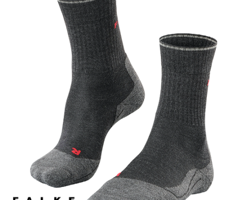 FALKE-16356-TK2 W EXPLORE WOOL SILK-CHAUSSETTES DE RANDONNÉE-3080 ANTHRACITE MELANGE-GRIS
