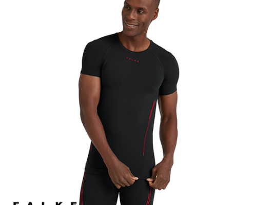 FALKE-39647-TEE SHIRT WARM-HOMME-3000 BLACK-NOIR