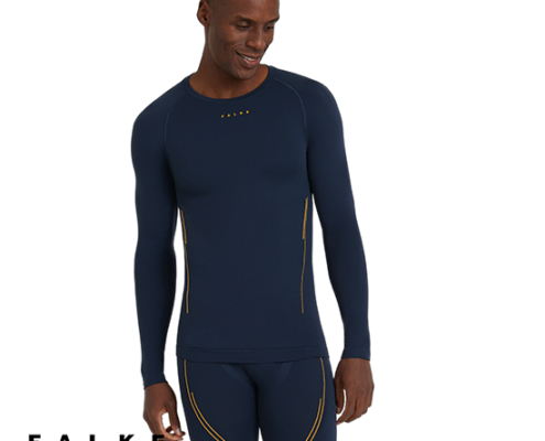 FALKE-39648-TEE SHIRT WARM MANCHES LONGUES-HOMME-6116 BLEU