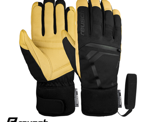 REUSCH-6101355-DOWN SPIRIT GTX-GANTS DE SKI-HOMME-7490 CAMEL BLACK-BEIGE