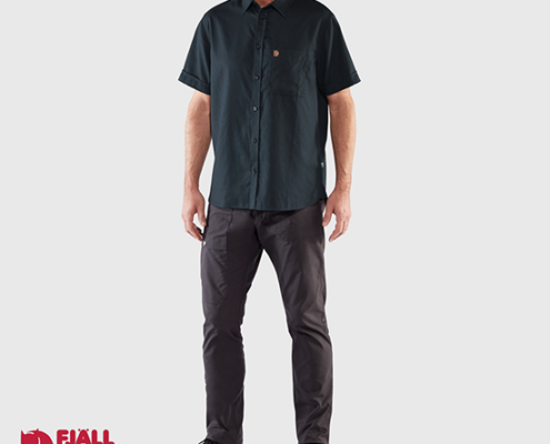 FJALL RAVEN-87039-OVIK TRAVEL SHIRT-CHEMISE MANCHES COURTES-HOMME-555 DARK NAVY-MARINE