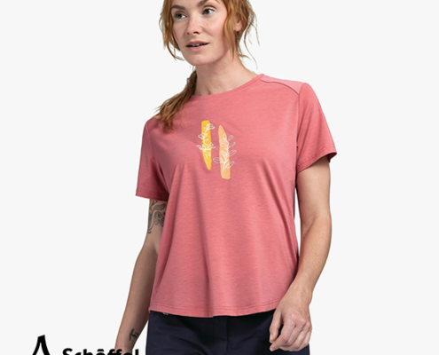 SCHOFFEL-13529-TEE-SHIRT HABERSPITZ-TEE-SHIRT DE RANDONNÉE-FEMME-3245 ROSE