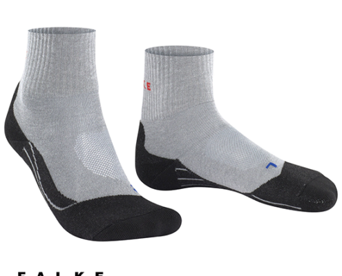 FALKE-16154-TK2 EXPLORE COOL SHORT-CHAUSSETTES BASSES DE RANDONNÉE-HOMME-3403 LIGHT GREY-GRIS-VUE