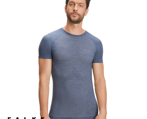 FALKE-33230-WOOL TECH LIGHT-TEE-SAHIRT-HOMME-6751 CAPTAIN-GRIS