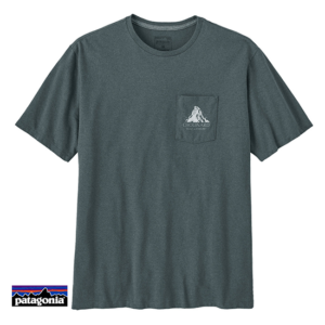 PATAGONIA-37770-M'S CHOUINARD CREST POCKET RESPONSIBILI-TEE-TEE-SHIRT-HOMME-NUVG NOUVEAU GREEN-GRIS-FACE