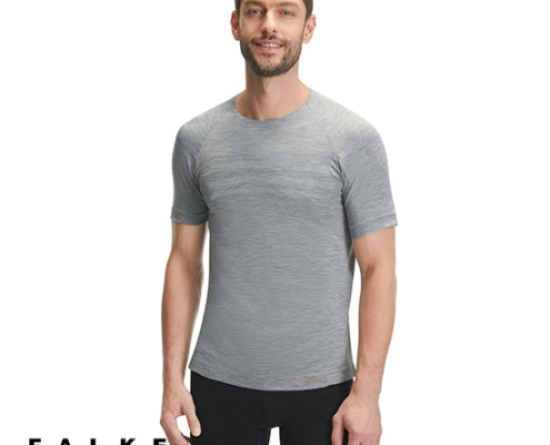 FALKE-38939-CORE SPEED-TEE-SHIRT-HOMME-3757 GREY MELANGE-GRIS