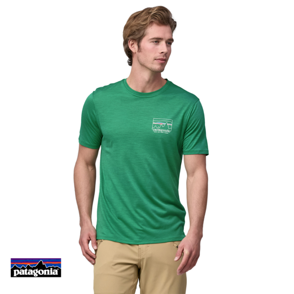 PATAGONIA-44590-CAP COOL MERINO GRAPHIC TEE-SHIRT HOMME-SKGA '73 SKYLINE GATER GREEN-VERT