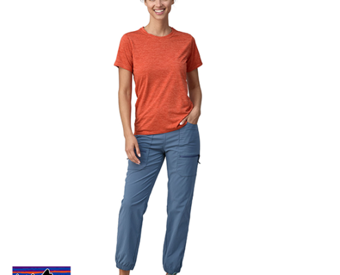 PATAGONIA-45225-WOMEN'S CAPILENE COOL DAILY SHIRT-TEE-SHIRT DE RANDONNÉE-FEMME-PCMX PIMENTO RED COHO CORAL X DYE-ORANGE
