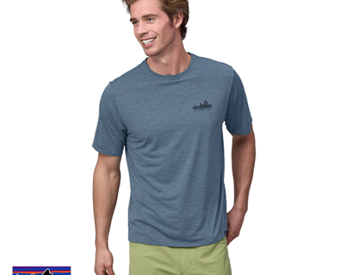 PATAGONIA-45235-M'S CAP COOL DAILY GRAPHIC SHIRT-TEE SHIRT DE RANDONNEE-HOMME-SKUX SKYLINE UTILITY BLUE X DYE-BLEU