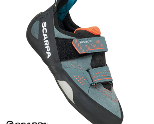 SCARPA-70049-002-FORCE WOMAN-CHAUSSONS D'ESCALADE-FEMME-CONIFER CORAL-GRIS