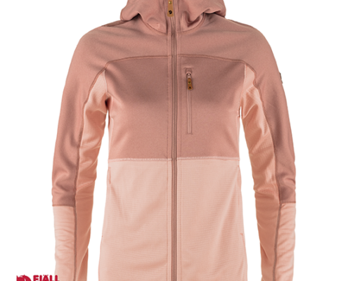 FJALL RAVEN-89589-ABISKO TRAIL FLEECE HOODIE-POLAIRE FEMME-302-300 CHALK ROSE-ROSE