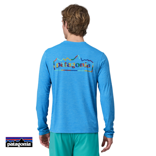 PATAGONIA-45190-CAPILENE COOL DAILY TEE SHIRT MANCHES LONGUES-UFVX INITY FITZ UNITY VESSEL BLUE X-DYE-BLEU-DOS