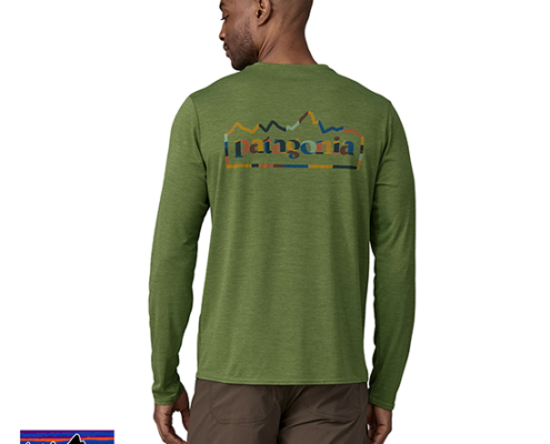 PATAGONIA-45190-CAPILENE COOL DAILY TEE SHIRT MANCHES LONGUES-UTNX UNITY FRITZ TERRAIN GREEN-VERT-DOS