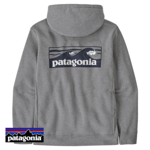 PATAGONIA-39665-BOARDSHORT LOGO UPRISAL FLEECE HOODY-GLH GRAVEL HEATHER-GRIS-DOS