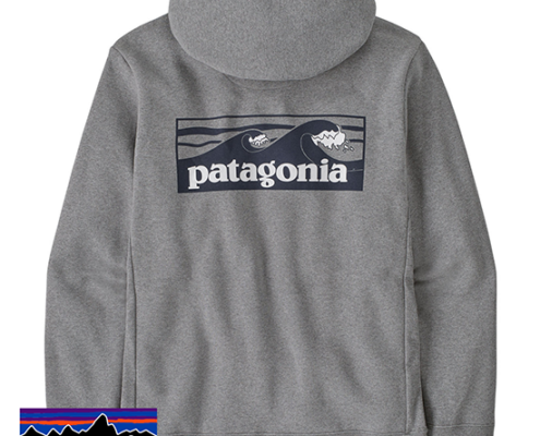 PATAGONIA-39665-BOARDSHORT LOGO UPRISAL FLEECE HOODY-GLH GRAVEL HEATHER-GRIS-DOS