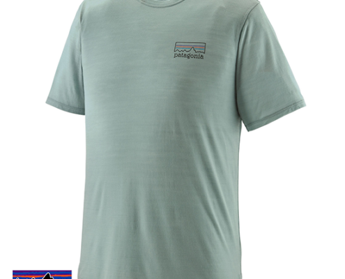 PATAGONIA-44590-CAP COOL MERINO GRAPHIC TEE-SHIRT HOMME-FZTL FITZ ROY STRATA THERMAL BLUE-BLEU