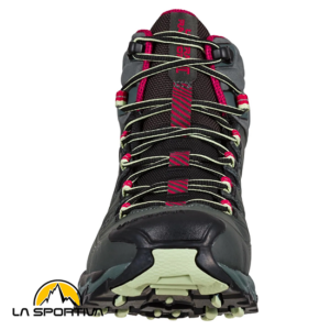 LA SPORTIVA-34M915409W-ULTRA RAPTOR II MID LEATHER WIDE GTX-CHAUSSURES DE RANDONNÉE-FEMME-CHARCOAL CERISE-GRIS-FACE