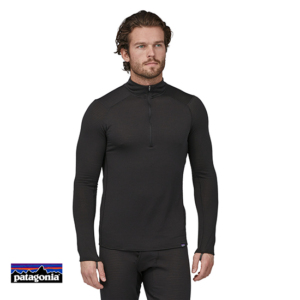 PATAGONIA-43657-MEN'S CAPILENETHERMAL WEIGHT ZIP NECK-SOUS-COUCHE THERMIQUE-HOMME-BLK BLACK-NOIR