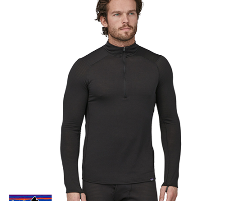 PATAGONIA-43657-MEN'S CAPILENETHERMAL WEIGHT ZIP NECK-SOUS-COUCHE THERMIQUE-HOMME-BLK BLACK-NOIR