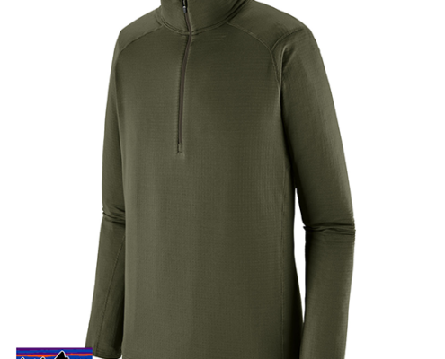 PATAGONIA-43657-MEN'S CAPILENETHERMAL WEIGHT ZIP NECK-SOUS-COUCHE THERMIQUE-HOMME-PNGR PINE NEEDLE GREEN-VERT