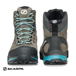 SCARPA-67081-202-ZG TREK GTX WMN-CHAUSSURES DE RANDONNÉE-FEMME-TITANIUM ICEFALL-BLEU-FACE ET TALON