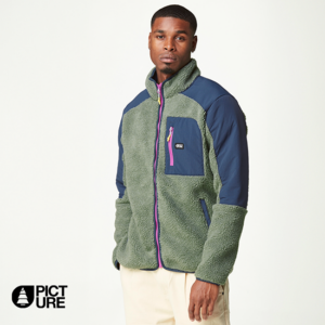 PICTURE-MSW409-QUILCHENA ZIP FLEECE-VESTE POLAIRE-D GREEN SPRAY DARK BLUE-VERT