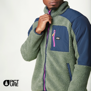 PICTURE-MSW409-QUILCHENA ZIP FLEECE-VESTE POLAIRE-D GREEN SPRAY DARK BLUE-VERT-FERMETURE