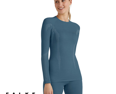 FALKE-33311-TEE-SHIRT WOOL TECH-TEE-SHIRT LAINE-FEMME-6751 CAPTAIN-BLEU-FACE