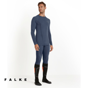 FALKE-33481-WOOL TECH-TEE SHIRT THERMIQUE MANCHES LONGUES-6751 CAPTAIN-BLEU