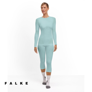 FALKE-39161-TEE-SHIRT WARM MANCHES LONGUES-FEMME-7439 JADE-BLEU