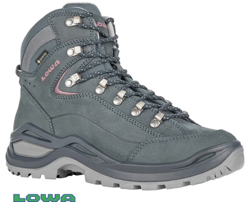 LOWA-L3129169327-RENEGADE EVO GTX MID WS-CHAUSSURES DE RANDONNÉE-FEMME-STELL BLUE OLD ROSE-BLEU