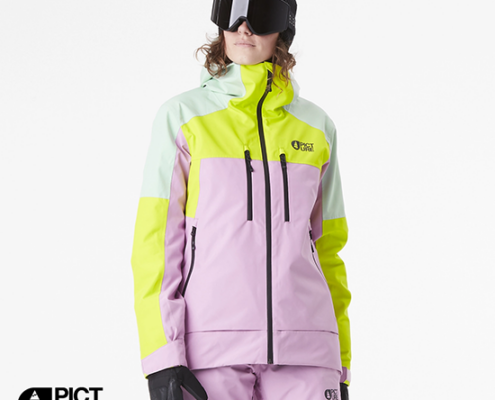 PICTURE-WVT0368-EXA JACKET-VESTE DE SKI-FEMME-ORCHID ACID SILT GREEN-ROSE