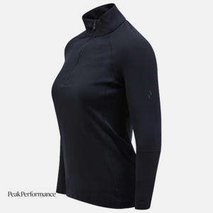 PEAK PERFORMANCE-G78068070-MAGIC HALF DIP DAMEN-TEE SHIRT 1/4 ZIP MANCHES LOGNUE-FEMME-BLACK-NOIR-CÔTÉ