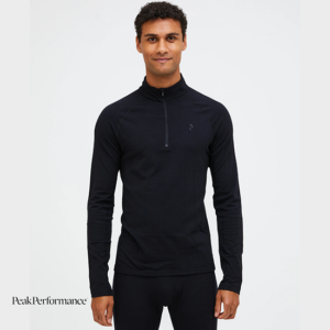 PEAK PERFORMANCE-G78079050-M MAGIC HALF ZIP-TEE SHIRT 1/4 ZIP MANCHES LOGNUES-HOMME-BLACK-NOIR