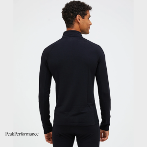 PEAK PERFORMANCE-G78079050-M MAGIC HALF ZIP-TEE SHIRT 1/4 ZIP MANCHES LOGNUES-HOMME-BLACK-NOIR-DOS