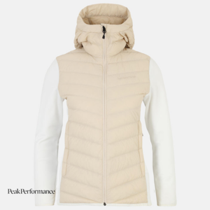 PEAK PERFORMANCE-G79928040-W FROST DOWN HYBRID HOOD-VESTE DE RANDONNÉE-FEMME-SAND FOG OFF WHITE-BEIGE-FACE