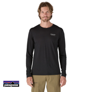 PATAGONIA-44585-CAPCOOL GRAPHIC TEE-SHIRT MANCHES LONGUES-HEBK HEADER BLACK-NOIR