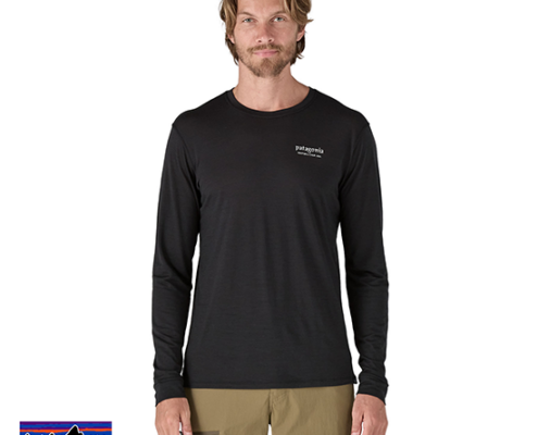 PATAGONIA-44585-CAPCOOL GRAPHIC TEE-SHIRT MANCHES LONGUES-HEBK HEADER BLACK-NOIR