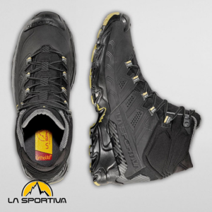 LA SPORTIVA-34K999811W-ULTRA RAPTOR II LEATHER MID WIDE GTX-CHAUSSURES DE RANDONNÉE-HOMME-BLACK CEDAR-NOIR