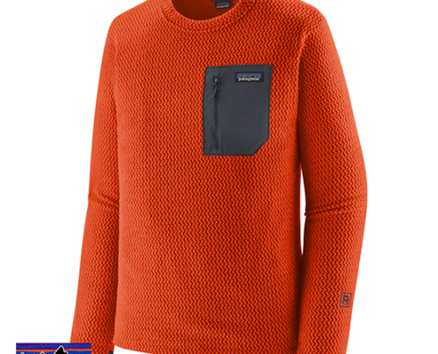 PATAGONIA-40235-M'S R1 AIR CREW-POLAIRE-HOMME-PLNO POLINATOR ORANGE-ORANGE
