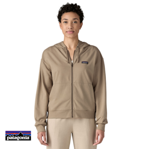 PATAGONIA-42146-W'S AHNYA FULL ZIP HOODY-SWEAT À CAPUCHE ZIPPÉ-FEMME-SBDY SEABIRD GREY-BEIGE-FACE