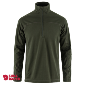 FJALL RAVEN-87113-ABISKO LITE FLEECE HALF ZIP-POLAIRE 1/2 ZIP-HOMME-662 DEEP FORREST-VERT-FACE