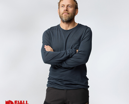 FJALL RAVEN-87194-ABISKO WOOL LS M-TEE-SHIRT LAINE MANCHES LONGUES-HOMME-555 DARK NAVY-MARINE