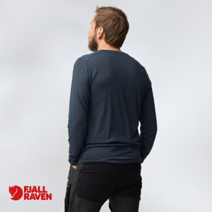 FJALL RAVEN-87194-ABISKO WOOL LS M-TEE-SHIRT LAINE MANCHES LONGUES-HOMME-555 DARK NAVY-MARINE-DOS