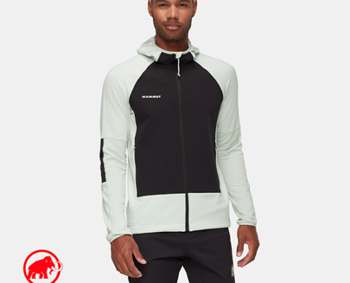 MAMMUT-1014-06190-MASSONE ML HOODED JACKET-VESTE D'ESCALADE-HOMME-1300 SILVER SAGE BLACK-VERT