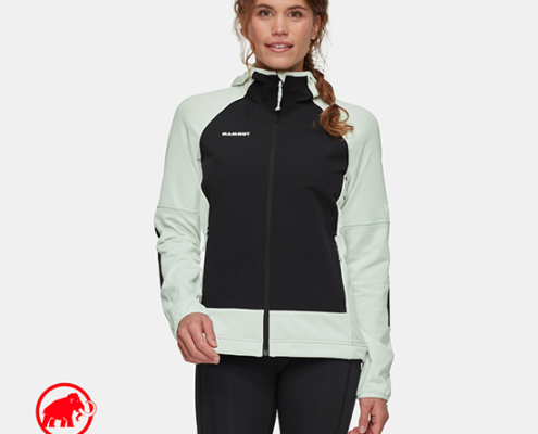 MAMMUT-1014-06200-MASSONE ML HOODED-VESTE POLAIRE A CAPUCHE-FEMME-1300 SILVER SAGE-VERT