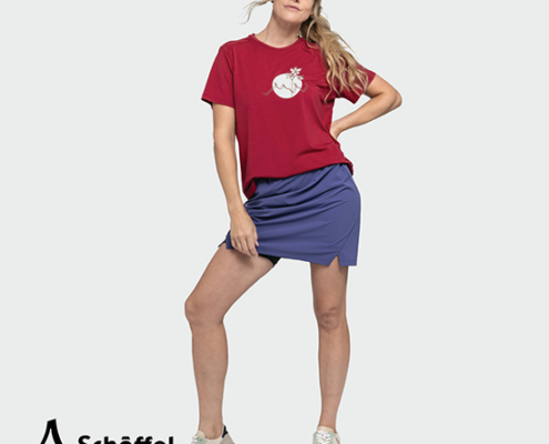 SCHOFFEL-13529-TEE-SHIRT HABERSPITZ-TEE-SHIRT DE RANDONNÉE-FEMME-3750-ROUGE