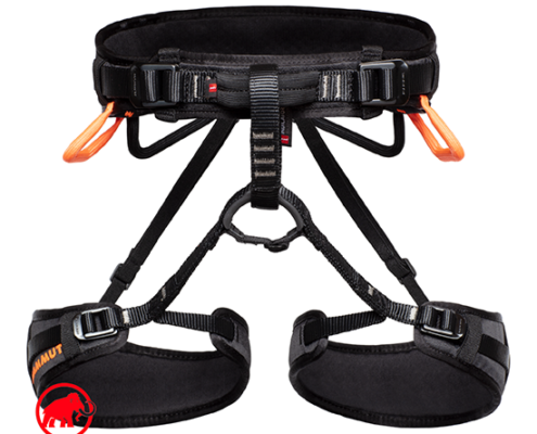 MAMMUT-2020-00841-OPHIR 4 SLIDE-HARNAIS D'ESCALADE-HOMME-00430 BLACK SAFETY ORANGE-NOIR